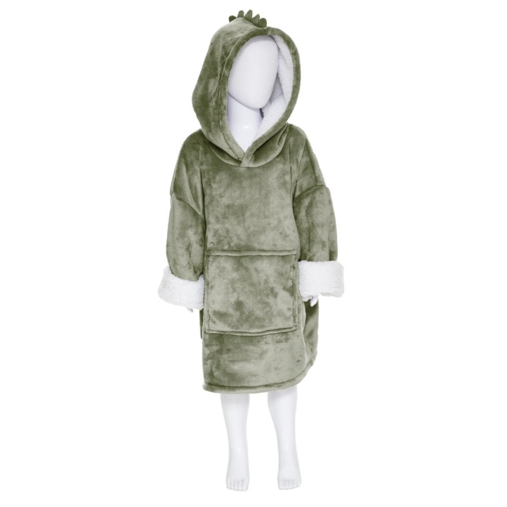 Pătură pentru copii cu glugă Atmosphera Dino, Verde