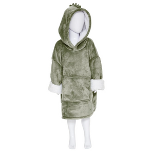 Pătură pentru copii cu glugă Atmosphera Dino, Verde