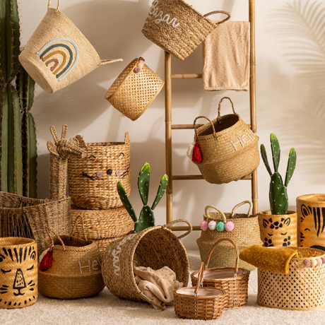 Coș de depozitare pliabil Atmosphera Bazar, 41cm, stuf