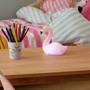 Lampă de noapte pentru copii cu baterii Atmosphera Flamingo, 13x15 cm