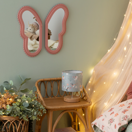 Set de 2 oglinzi fluture Anna, MDF, roz