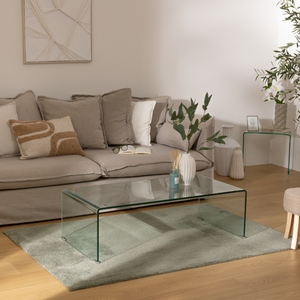 Masă de cafea Atmosphera Lenia, 110x55x38 cm, sticlă securizată