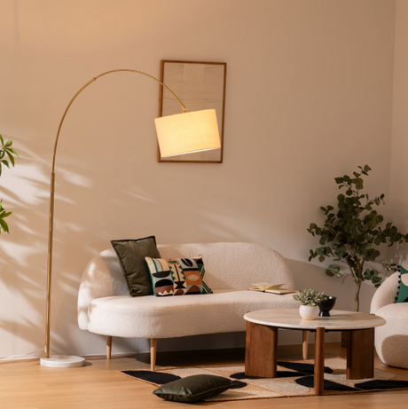 Atmosfera lampion Tilio, H.195cm, Marmura, Aur