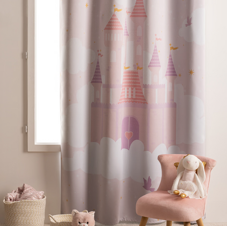 Perdea opacă pentru copii Atmosphera Castle, 135x260 cm, violet