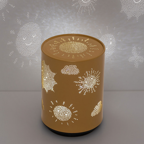 Lampă de noapte pentru copii cu baterii Atmosphera, 13 cm, ocru