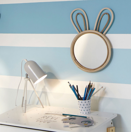 Oglindă pentru copii Atmosphera Rabbit, Ratan, 37x24 cm