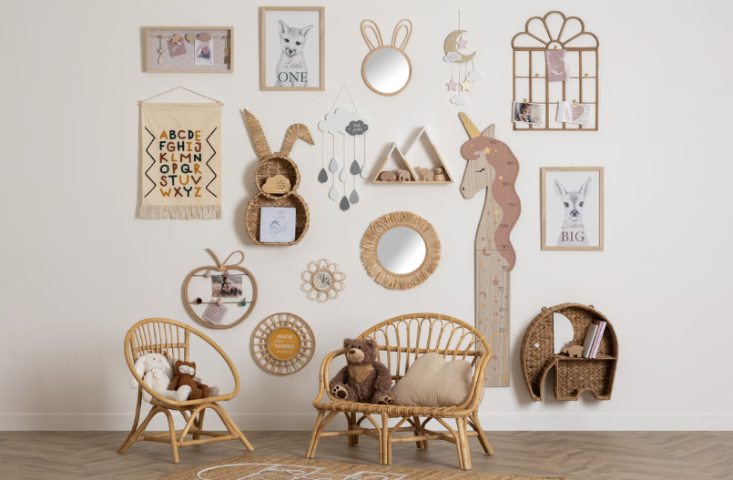 Oglindă pentru copii Atmosphere Safari, Rattan, 38 cm