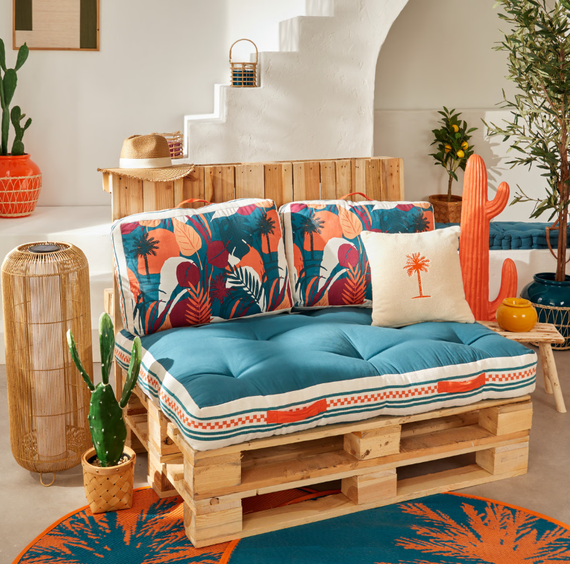 Saltea de exterior pentru atmosferă de mobilier Yucatan, 120x80x15 cm, bumbac