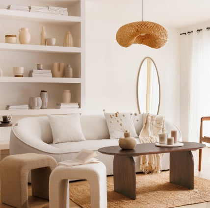 Lampă suspendată Beddy, 50 cm, bambus