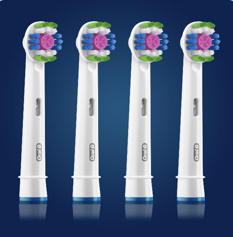 Cap de periuță de dinți electrică Oral-B Cross Action EB50, alb 3D, 4 buc.