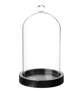 Cloșcă de sticlă cu bază din lemn Atmosphera, 19 cm