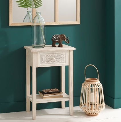 Noptieră Atmosphera Hina, 67,5 cm, Alb