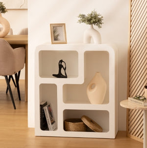 Raft Atmosphera Soleya, 4 nișe, 75x30 cm, Alb