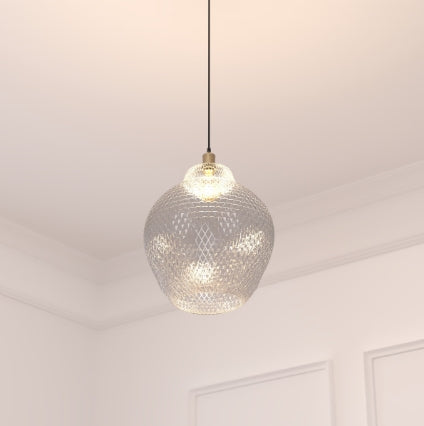 Lampă suspendată Atmosphera Omaha, 21 cm, sticlă