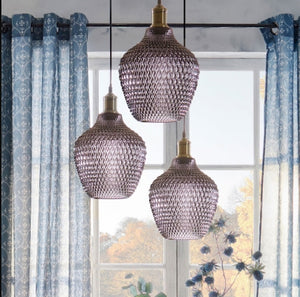 Lampă suspendată Atmosphera Omaha, 21 cm, sticlă