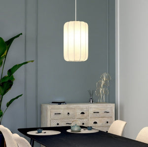 Lampă suspendată Atmosphera Tobie, 25 cm, bumbac alb