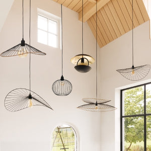 Lampă suspendată Atmosphera Adelia, 58 cm, metal negru