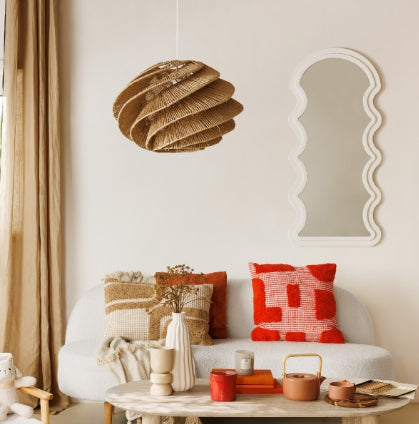 Lampă suspendată Atmosphera Ozan, 54 cm, Bej