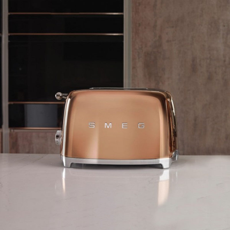 Prăjitor de pâine Smeg TSF01RGEU, 950 W, 2 felii, Auriu roz