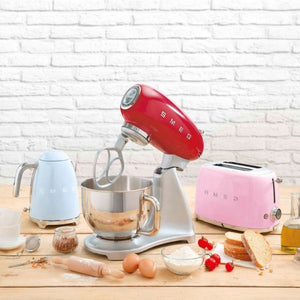 Prăjitor de pâine SMEG TSF01PKEU, design retro din anii '50, 2 felii, 6 niveluri, 3 programe, roz