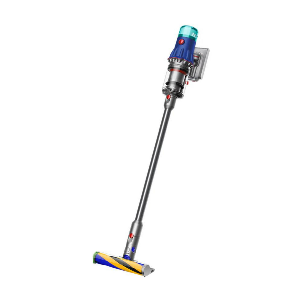 Aspirator vertical Dyson V15 Detect Fluffy 2023, 47657501, HEPA, afișaj LCD, 660W, autonomie 60 min, albastru/nichel