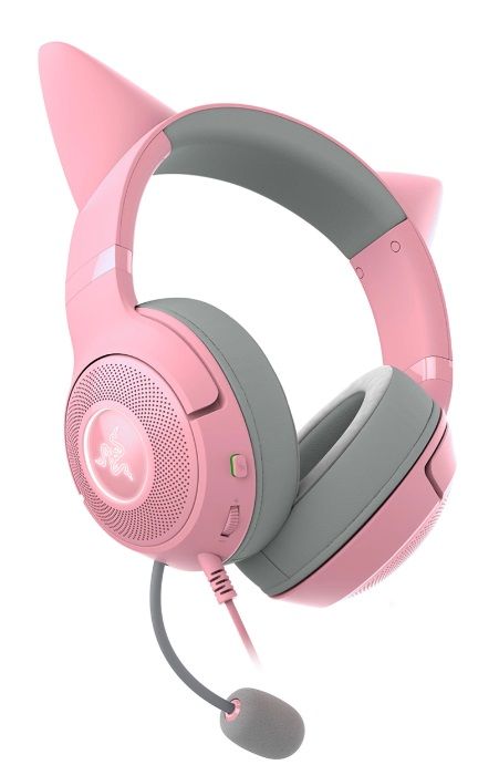 Căști de gaming Razer Kraken Kitty V2 (USB Tip A), Rose Quartz