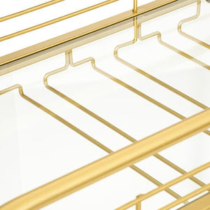 Masă laterală Atmosphera Antonella, sticlă și metal, aurie