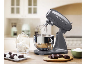Mixer planetar Smeg SMF03GREU, 800 W, bol 4,8 l, gri închis