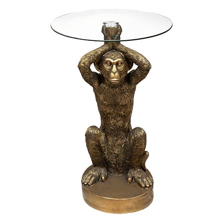 Masă de cafea Atmosphera Wild Monkey, 40 cm, sticlă