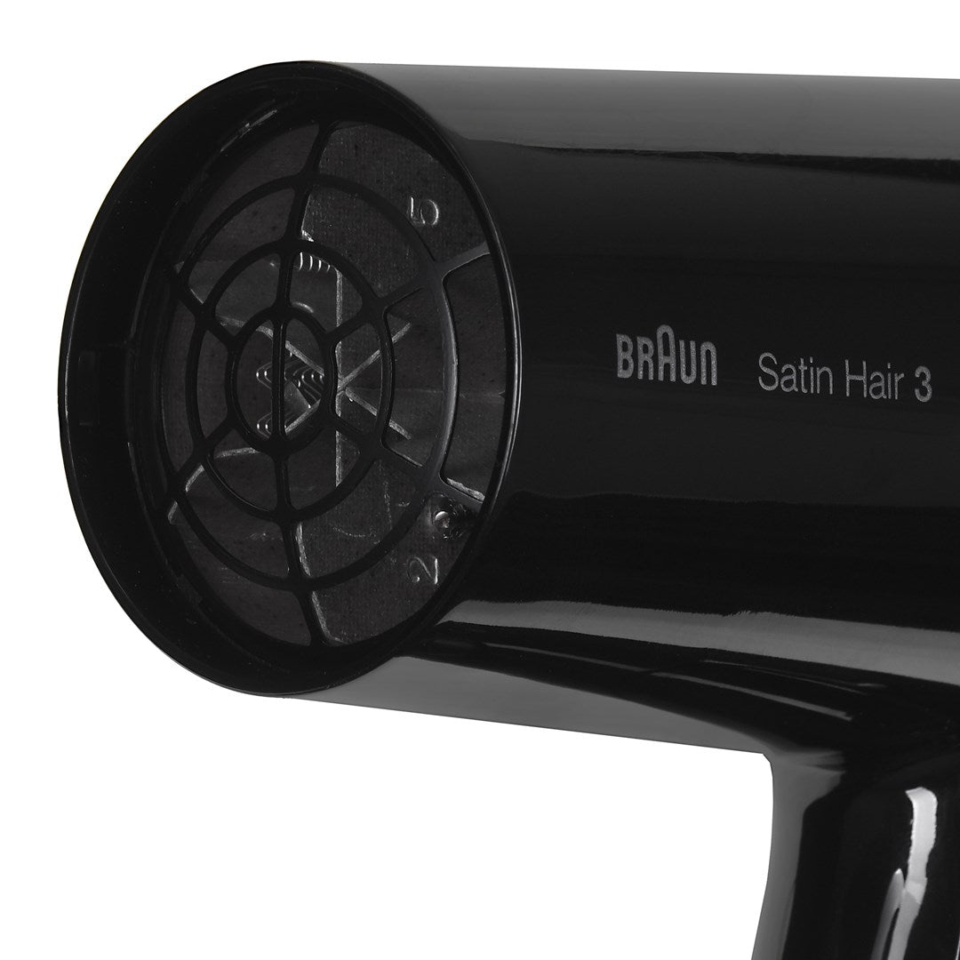 Uscător de păr Braun Satin Hair HD 350, 1600 W, 1 viteză, 2 setări de temperatură, funcție ionica, negru