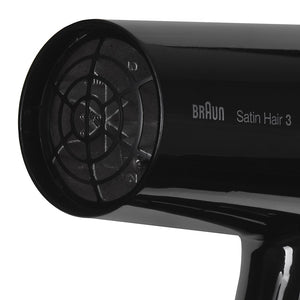 Uscător de păr Braun Satin Hair HD 350, 1600 W, 1 viteză, 2 setări de temperatură, funcție ionica, negru