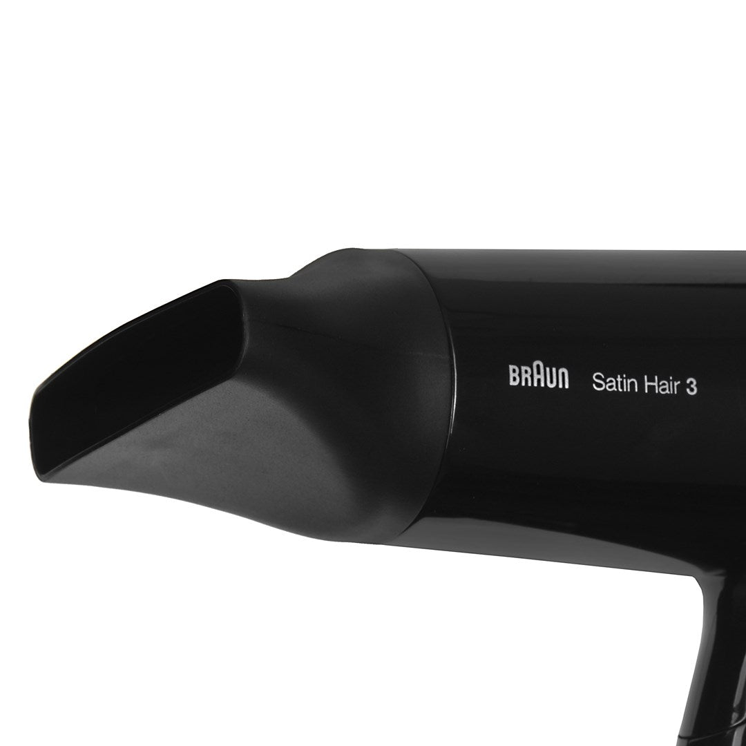 Uscător de păr Braun Satin Hair HD 350, 1600 W, 1 viteză, 2 setări de temperatură, funcție ionica, negru