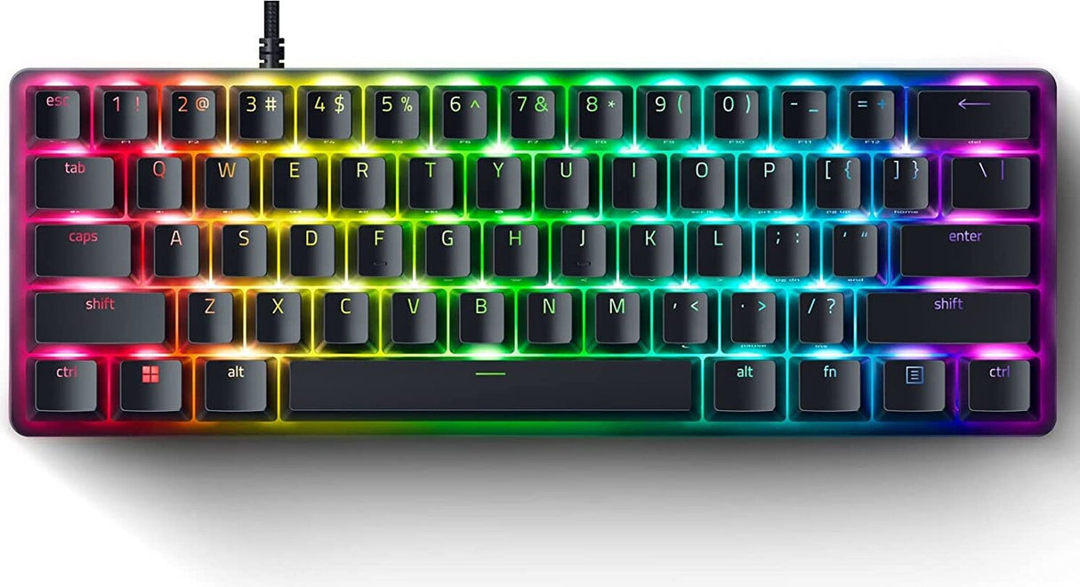Tastatură de gaming Razer Huntsman Mini, switch-uri optice mov, neagră