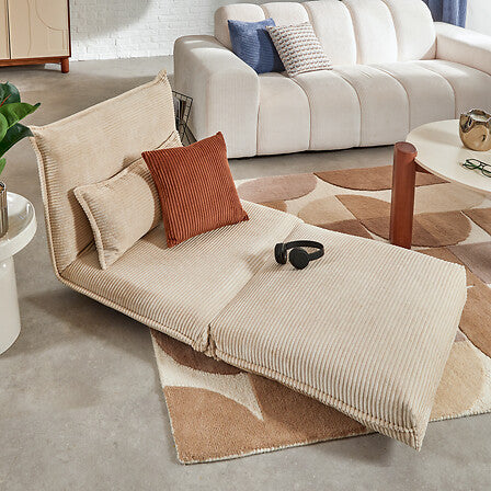 Fotoliu rabatabil Atmosphera Elois, catifea, ivory