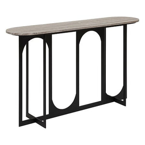 Consolă Atmosphera Tusco, metal și MDF efect marmură, 140x34x79 cm