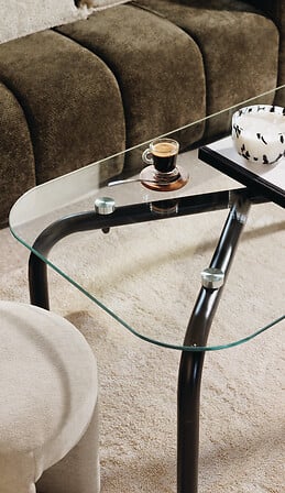 Masă de cafea Atmosphera Hecate, Metal, Crom, 100x60 cm