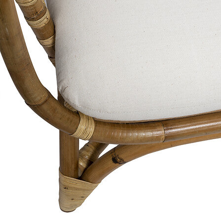 Canapea Atmosphera Farah cu două locuri, Ratan, Alb, 152x80.5x75 cm