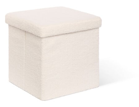 Scaun pliabil Atmosphera Jaiko, Boucle, Alb, 38x38 cm