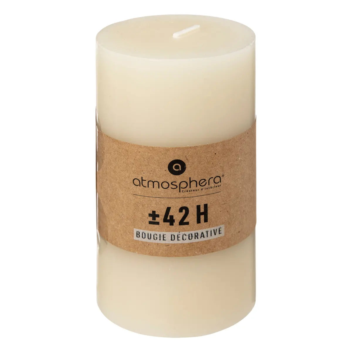 Lumânare neparfumată Atmosphera Hugo, Rotundă, 7x13 cm