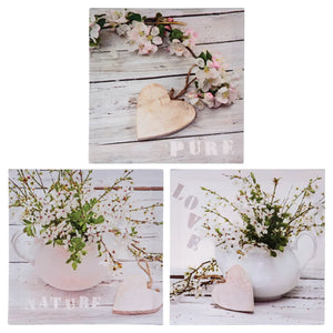 Pictură atmosferă Inimă de natură, Imprimeu pe pânză 28x28 cm, Modele asortate