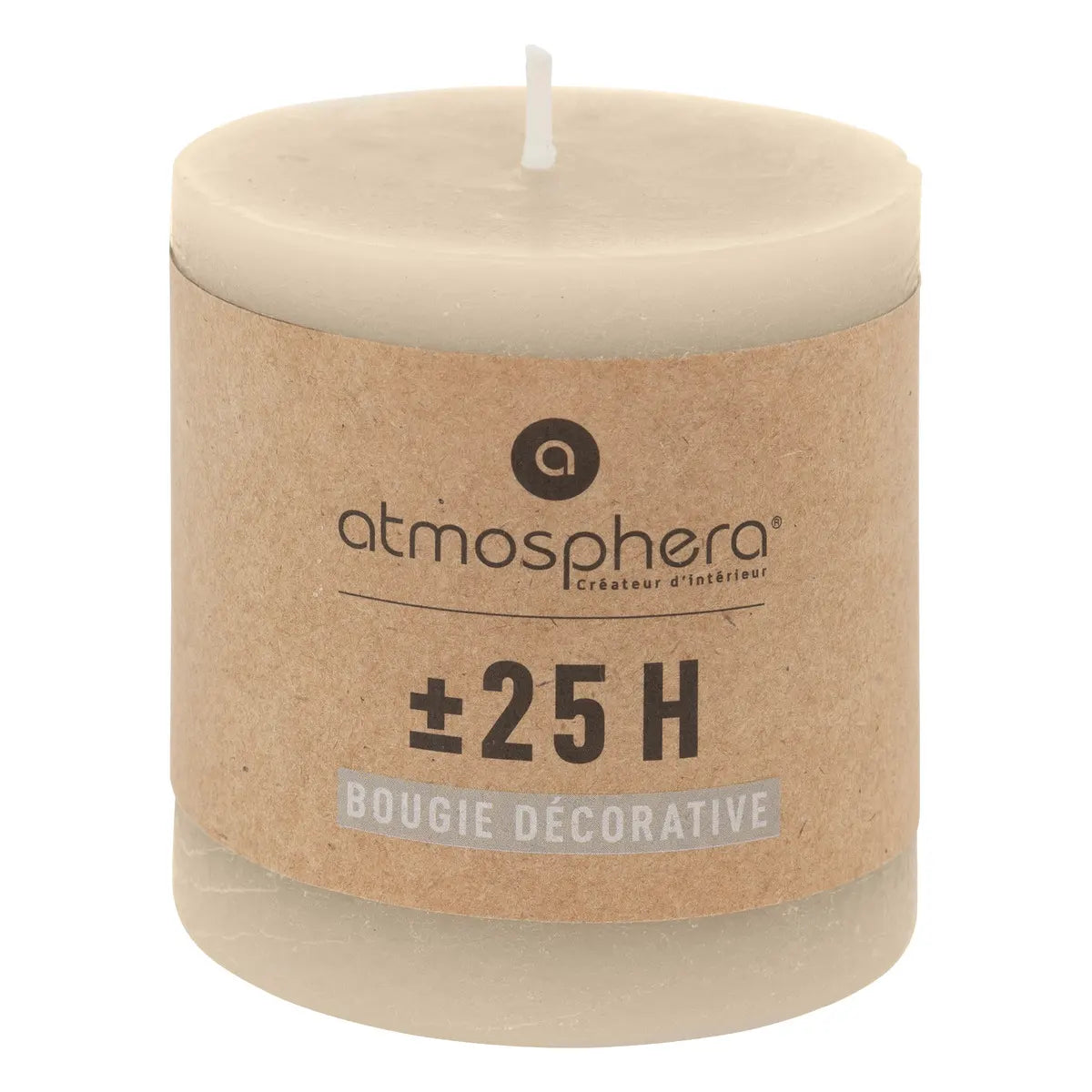 Lumânare neparfumată Atmosphera Olia, Rotundă, 6,7x7 cm