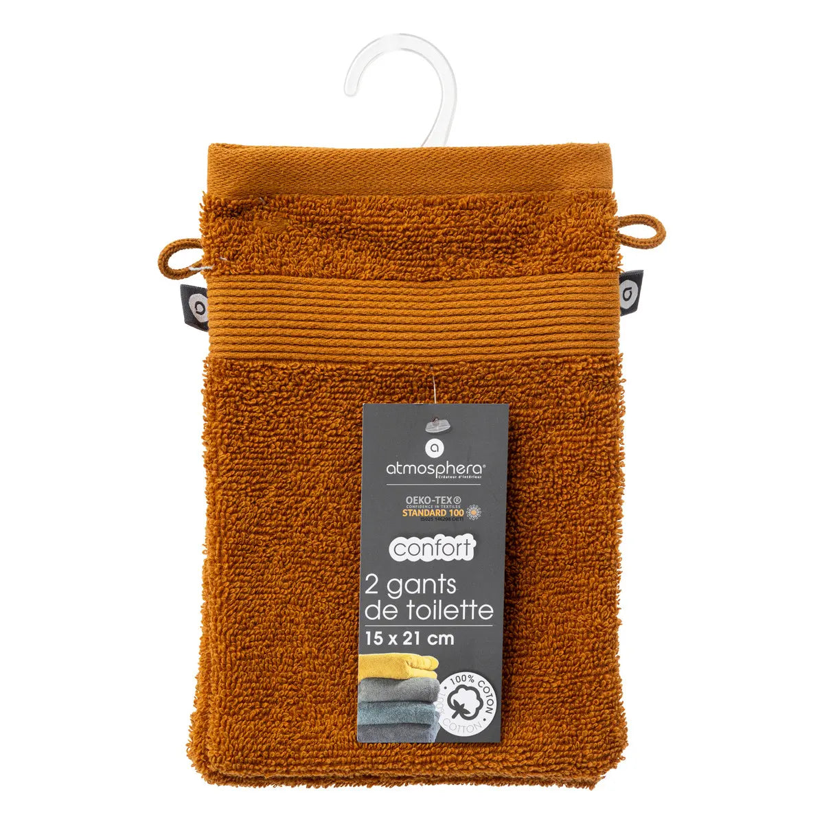 Set mănuși de baie Atmosphera, bumbac, 15x21 cm, 2 buc.