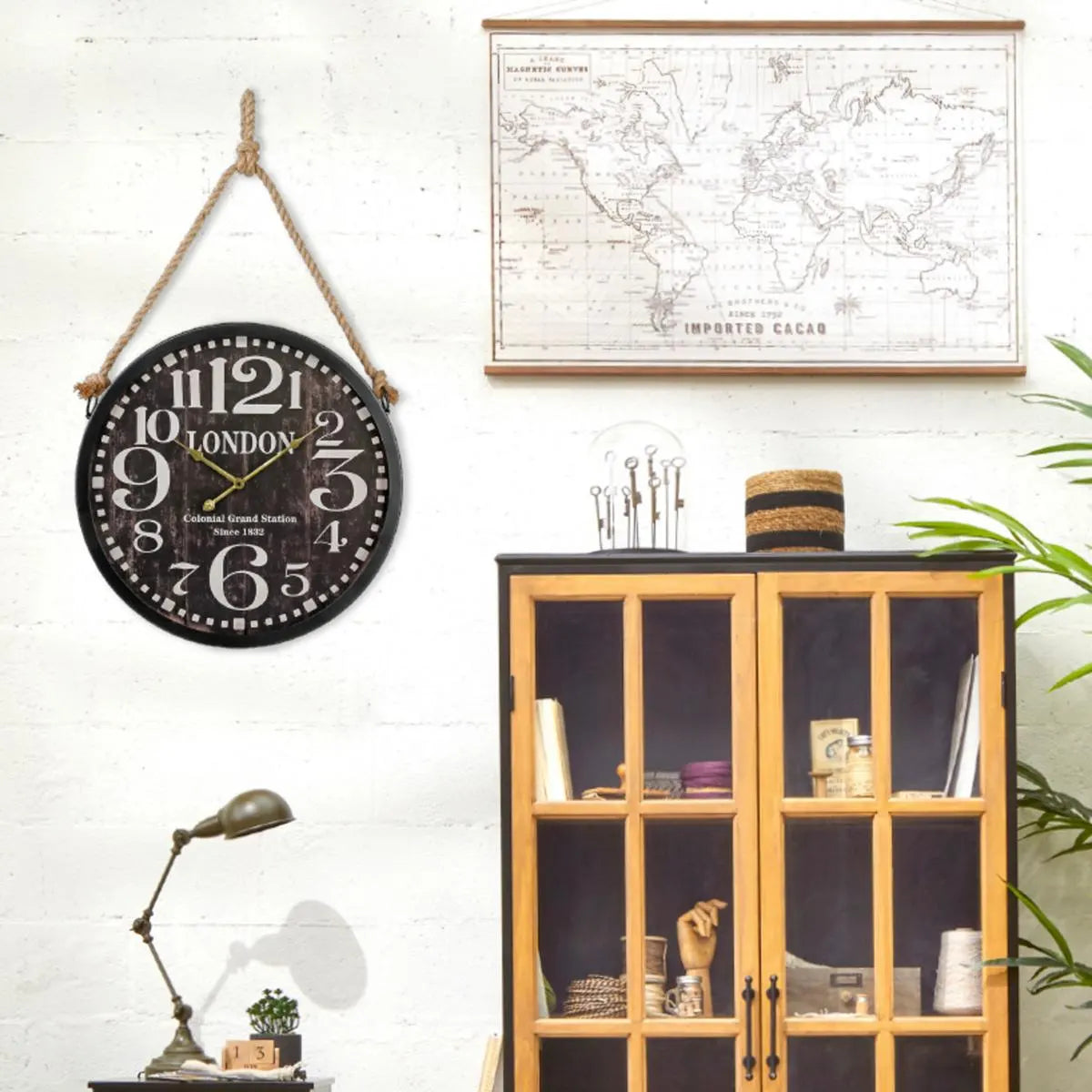 Ceas de perete Atmosphera Belt, Ø52 cm, Metal, Cu curea