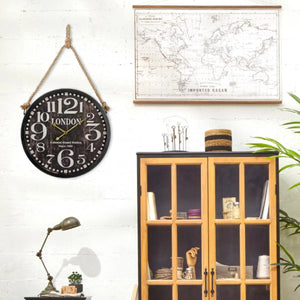 Ceas de perete Atmosphera Belt, Ø52 cm, Metal, Cu curea