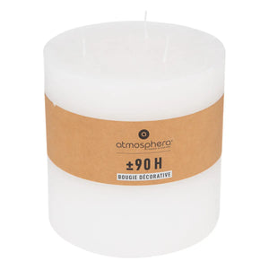 Lumânare neparfumată Atmosphera Olia, Rotundă, 14x14 cm, Alb