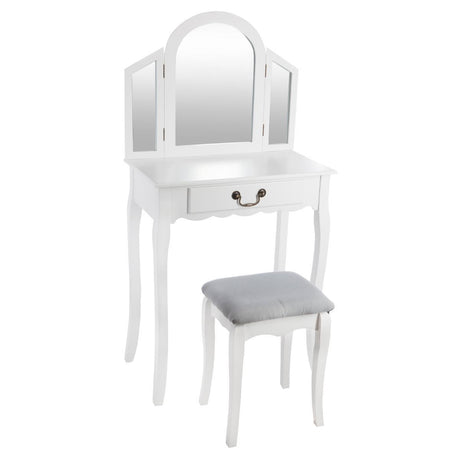 Masă de toaletă cu atmosferă de oglindă Aurell, 65 cm, Alb