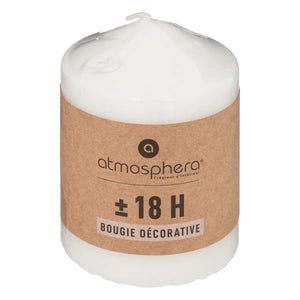 Lumânare neparfumată Atmosphera Many, Rotundă, 7x9 cm, Alb