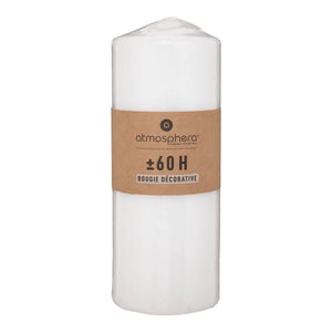 Lumânare neparfumată Atmosphera Many, Rotundă, 6,8x18 cm, Alb