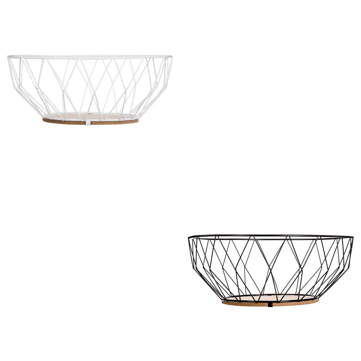 Bol cu ​​fructe 5five Daimond, Metal+MDF, 28x11.5 cm, negru