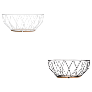 Bol cu ​​fructe 5five Daimond, Metal+MDF, 28x11.5 cm, negru